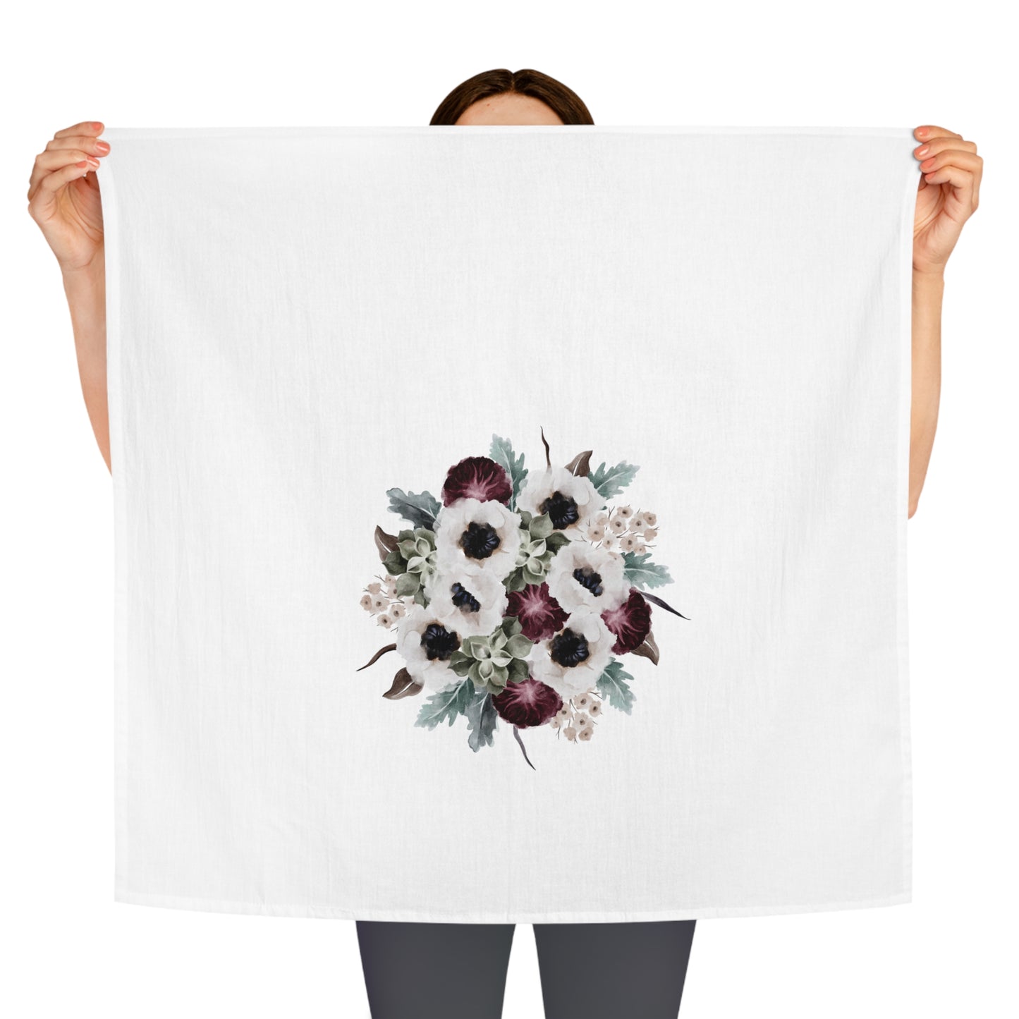 Hollyhocks Tea Towel