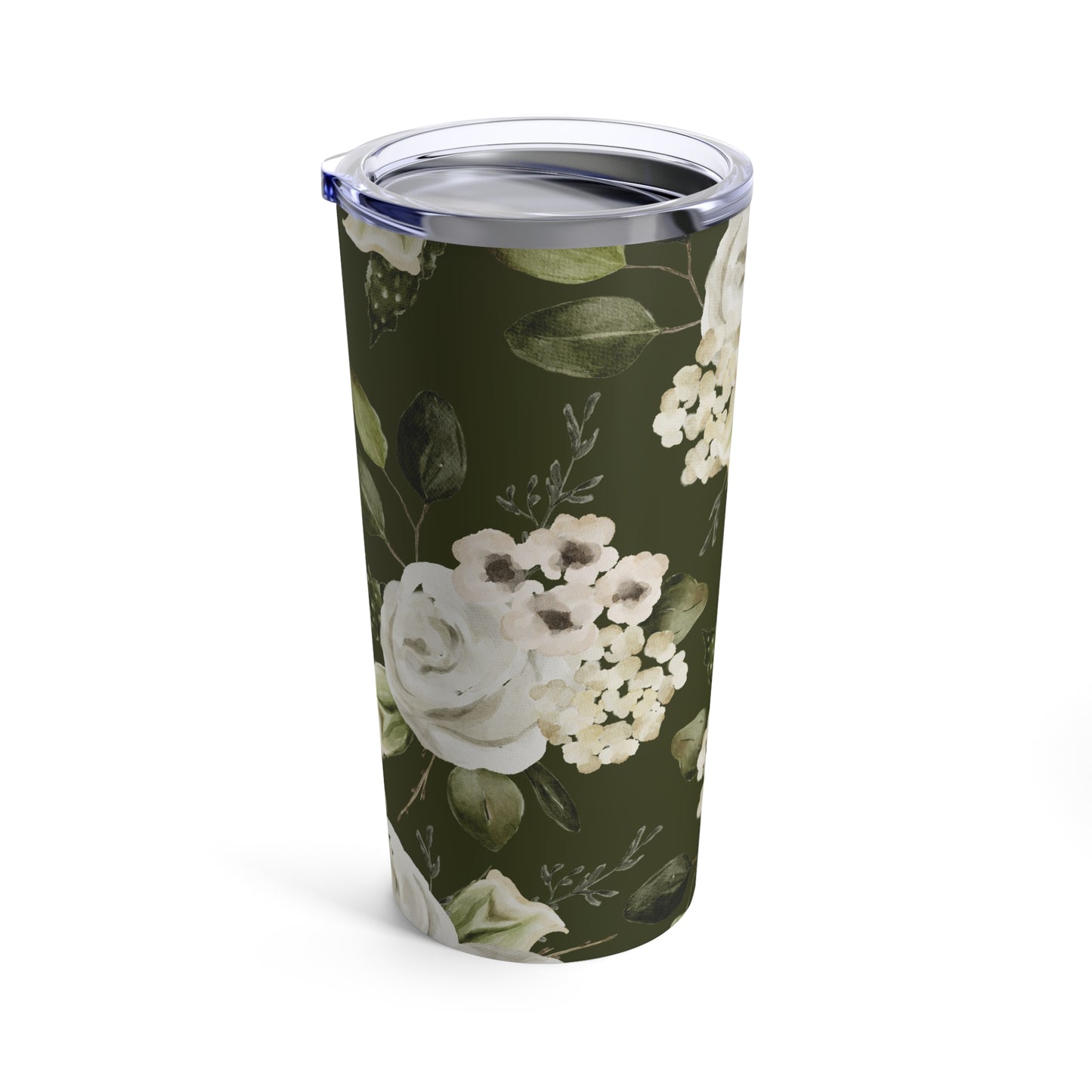 Spring Rose Deep Green Garden Tumbler 20oz