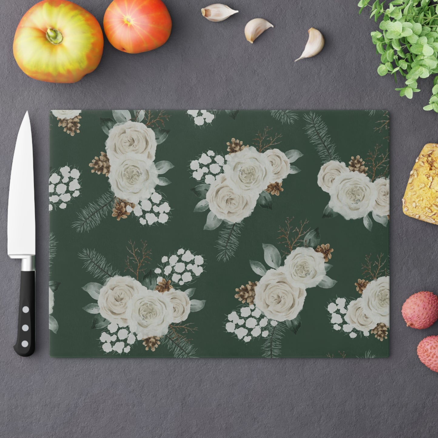 Evergreen Blooms Cutting Board