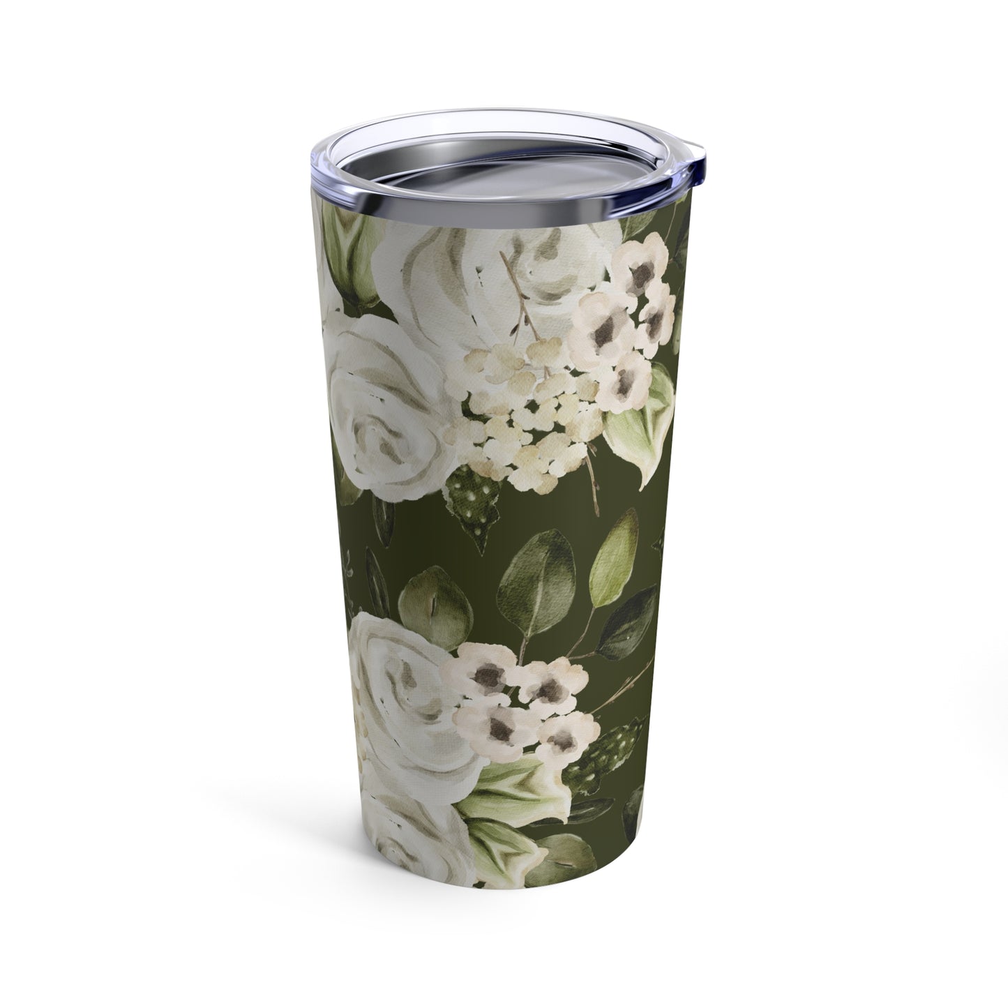 Spring Rose Deep Green Garden Tumbler 20oz