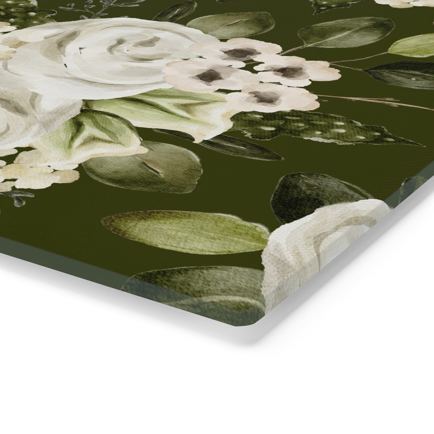 Forest Green Spring Rose Cutting Board