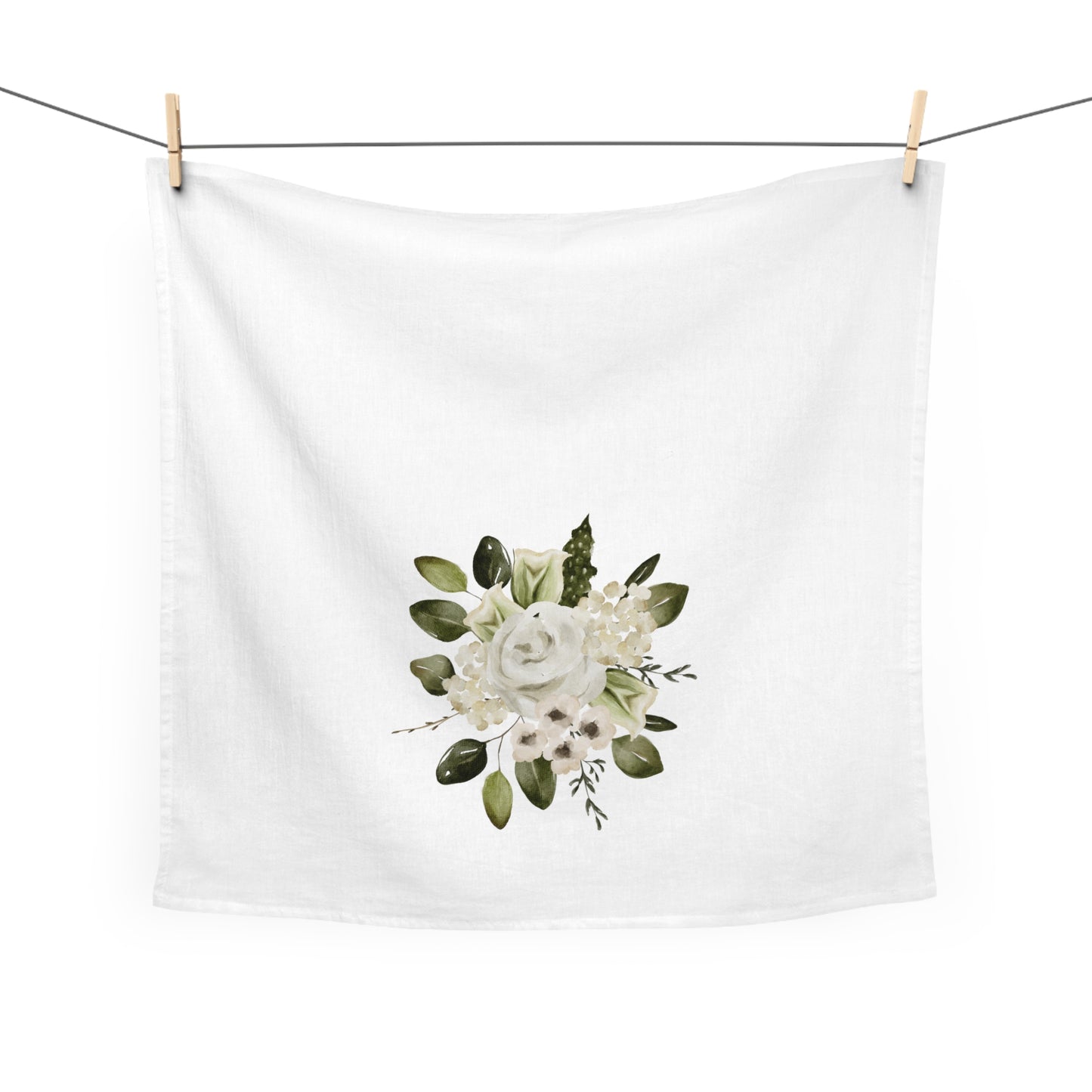 Spring Rose Bouquet Tea Towel