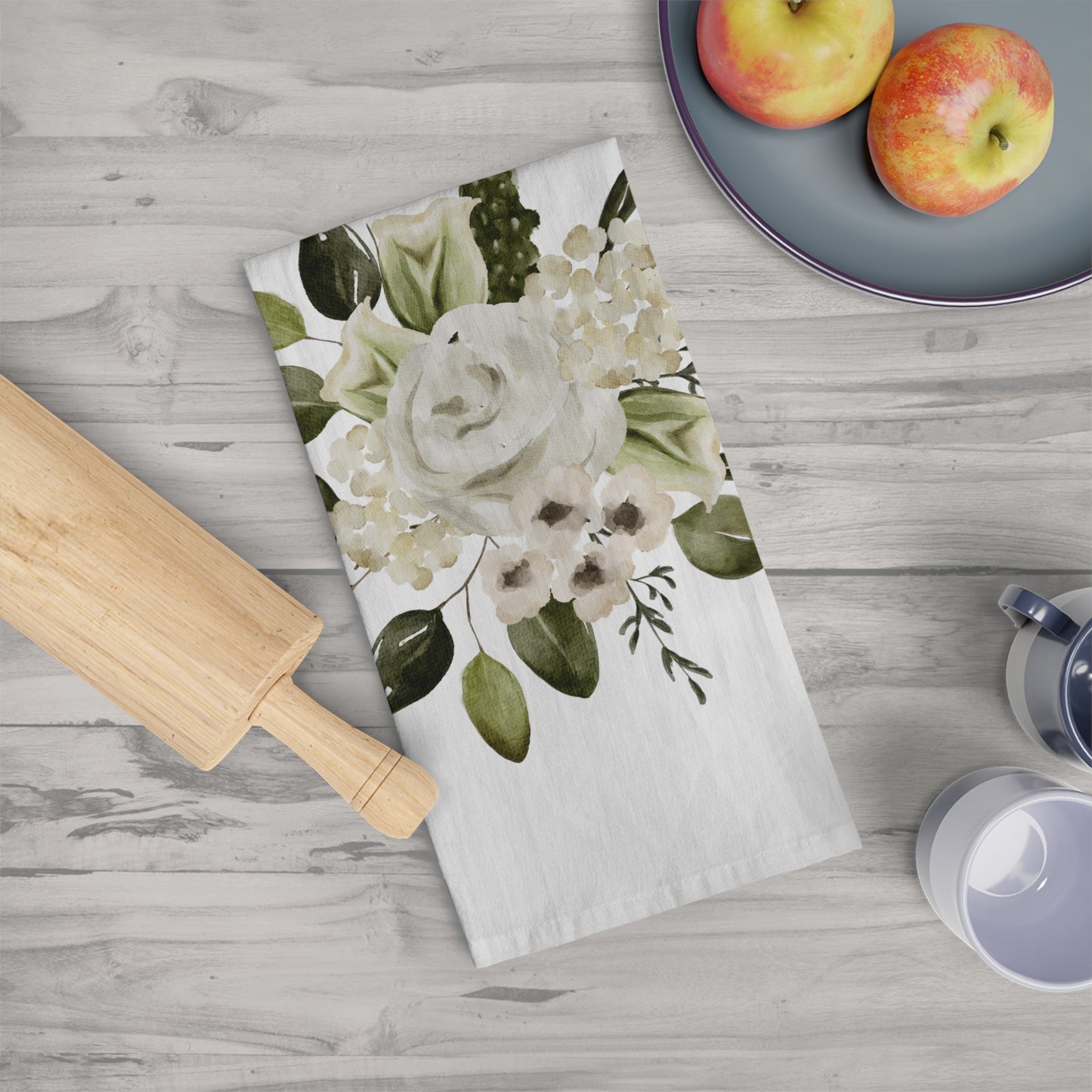 Spring Rose Bouquet Tea Towel