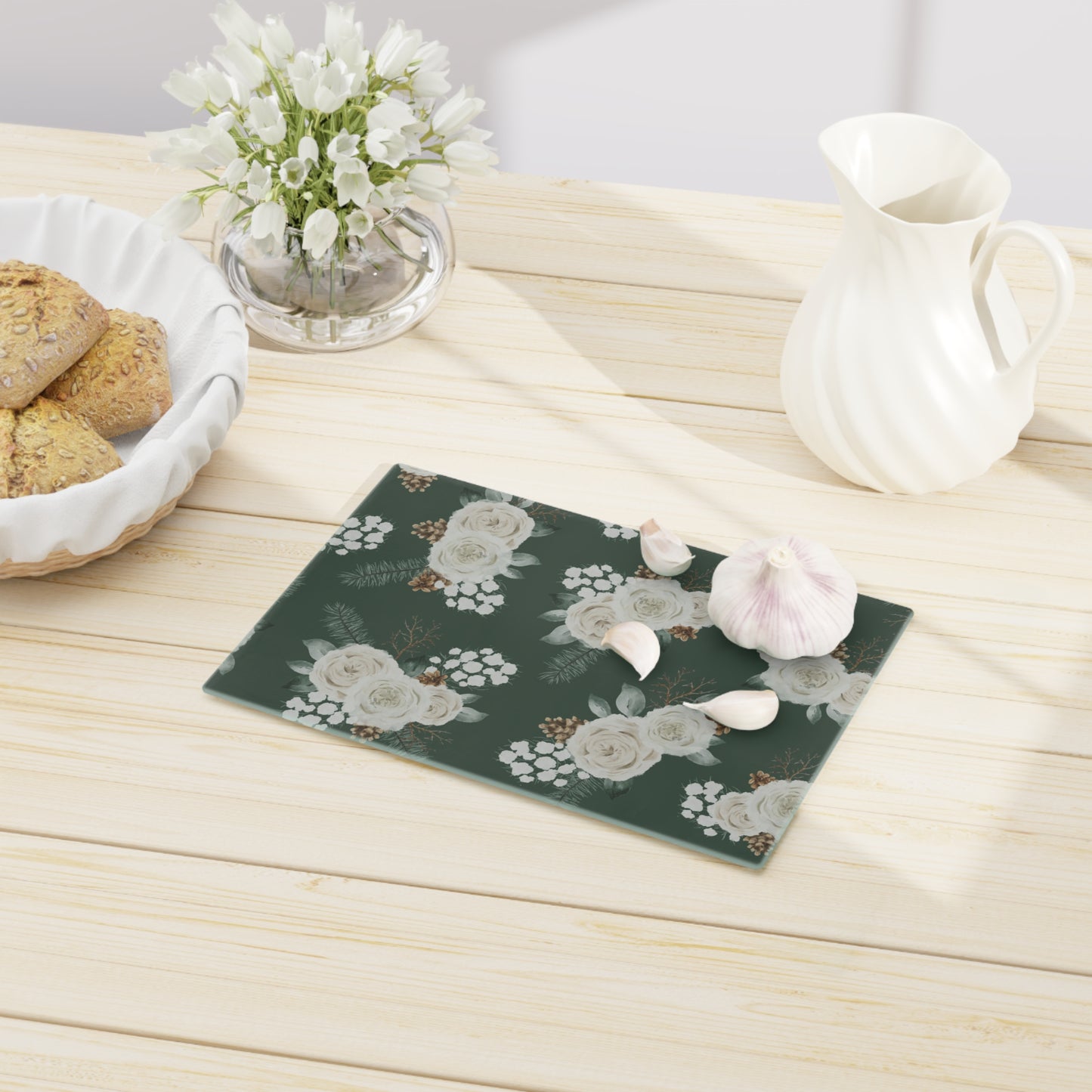 Evergreen Blooms Cutting Board