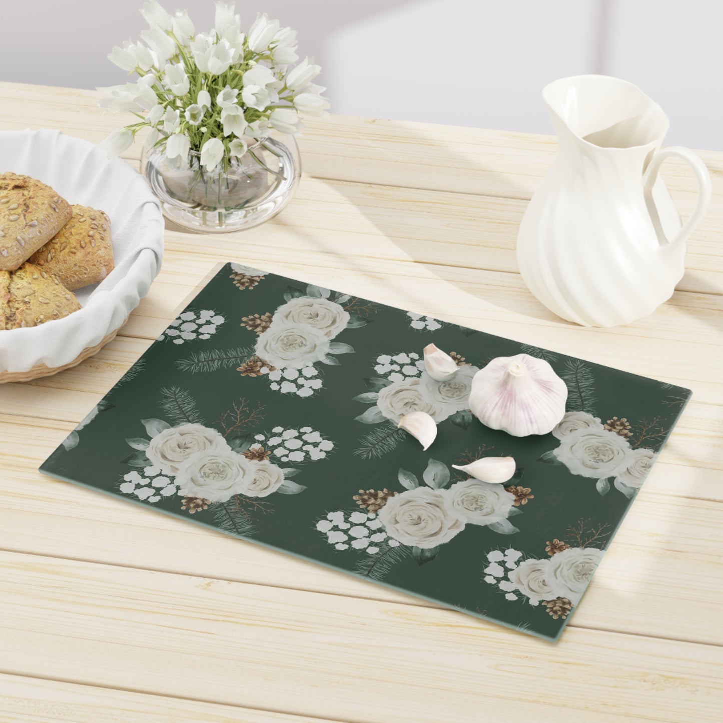 Evergreen Blooms Cutting Board