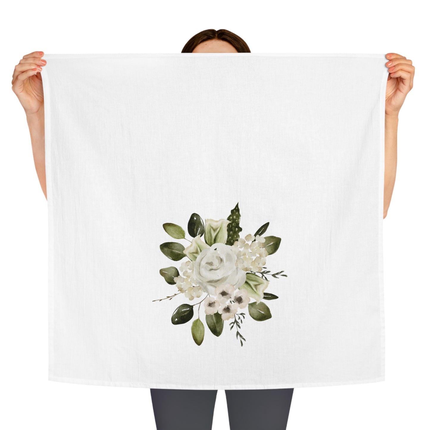 Spring Rose Bouquet Tea Towel