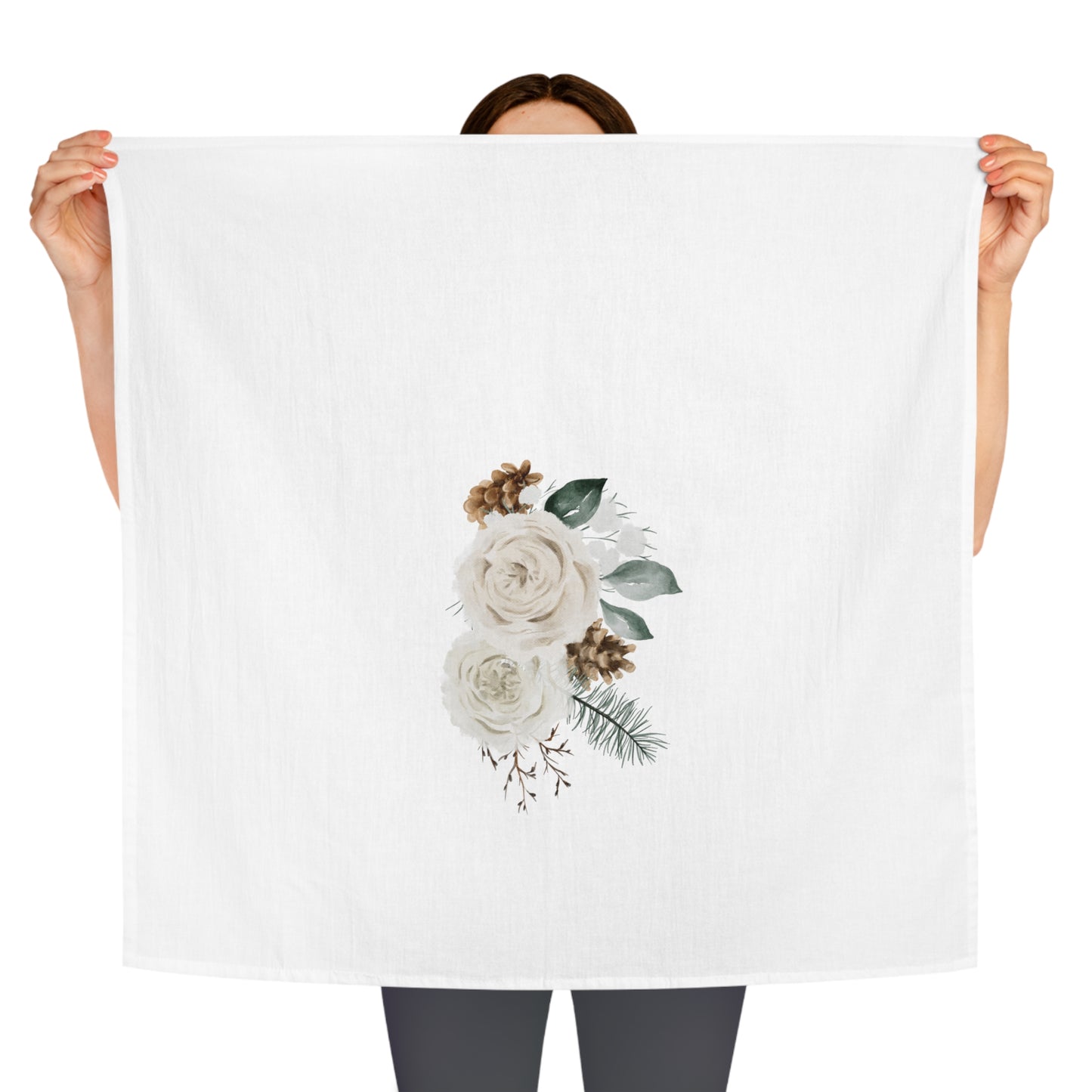 Evergreen Blooms Tea Towel