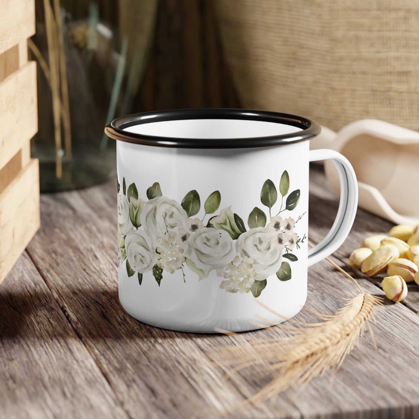 Spring Rose Enamel Garden Mug