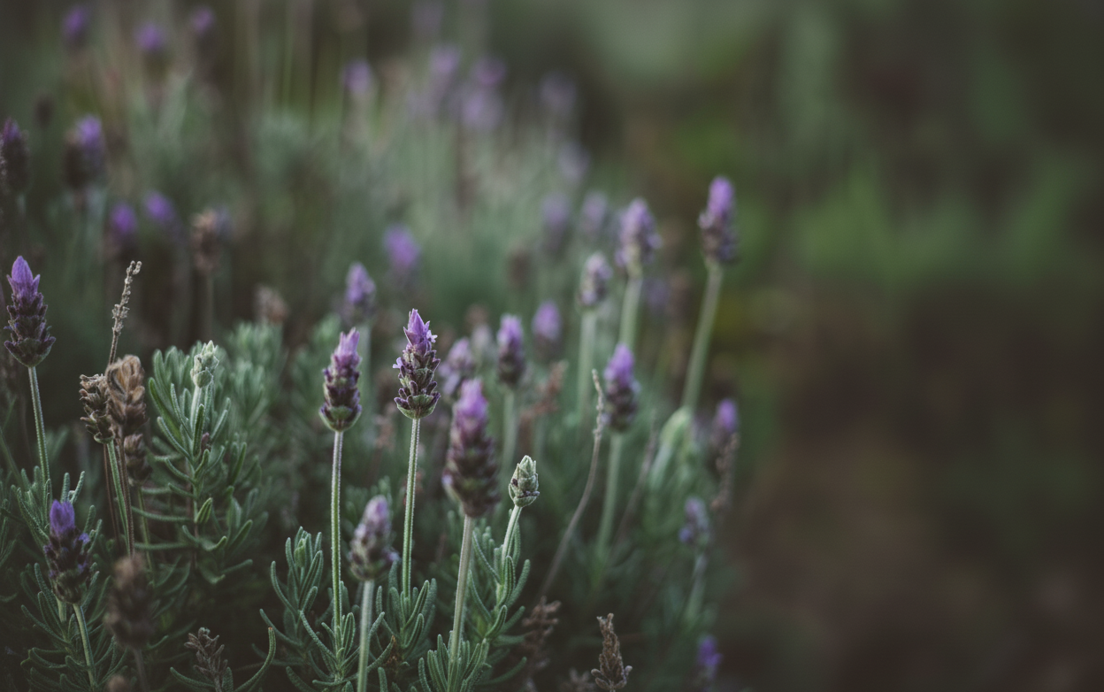 Close-up of lavender flowers with a blurred background