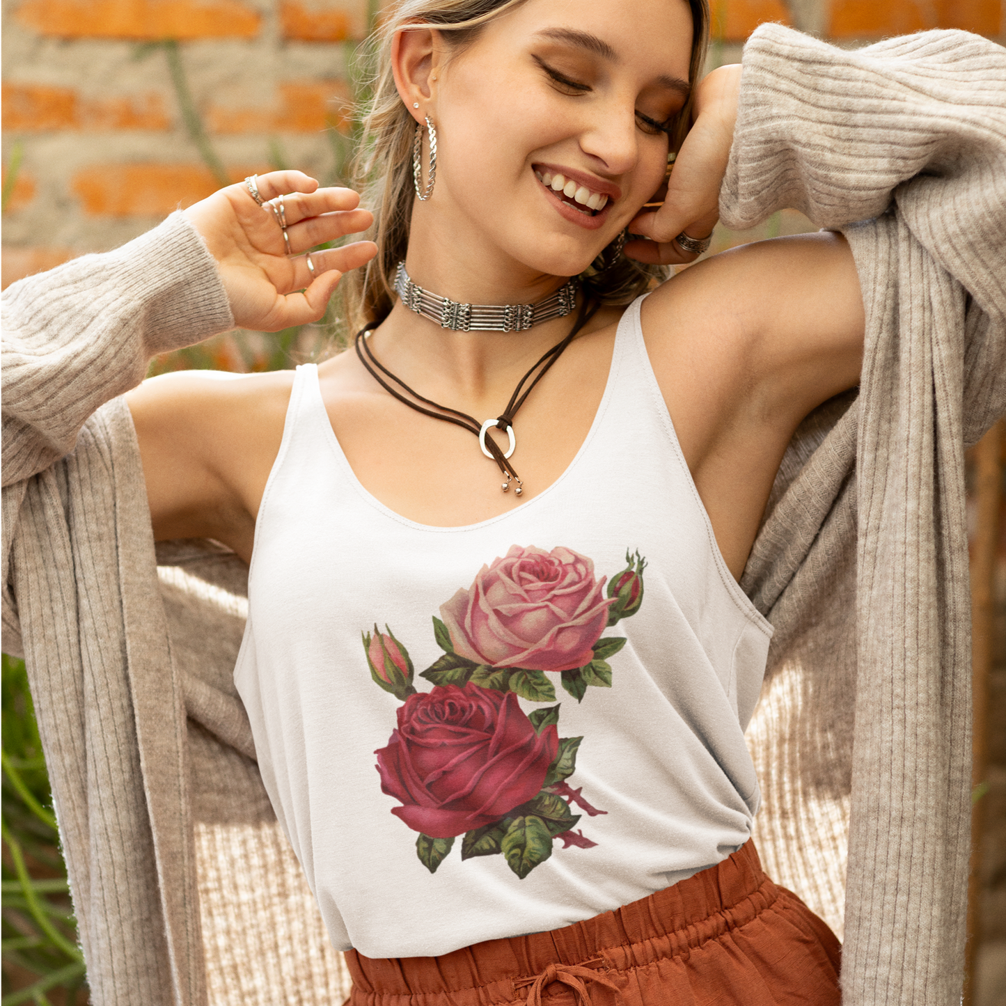 Vintage Roses Unisex Tank